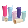 Wholesale Leakproof Frosted Tumbler BPA-free Plastic Motivational Water Bottle Portable Mug Custom Logo Support