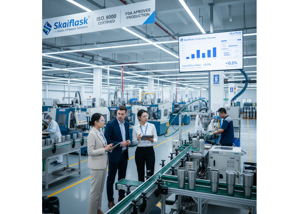 How to evaluate the production capacity and quality control system of a drinkware manufacturer in China?
