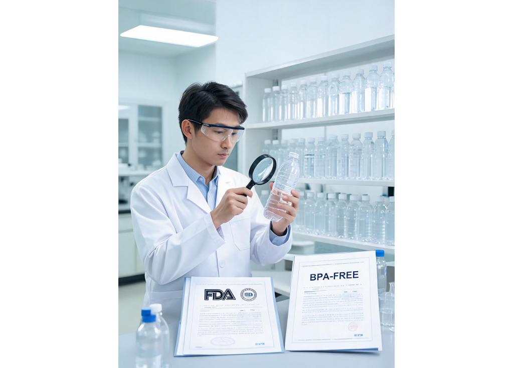 How do manufacturers ensure that the plastic bottles meet FDA regulations for direct food contact?