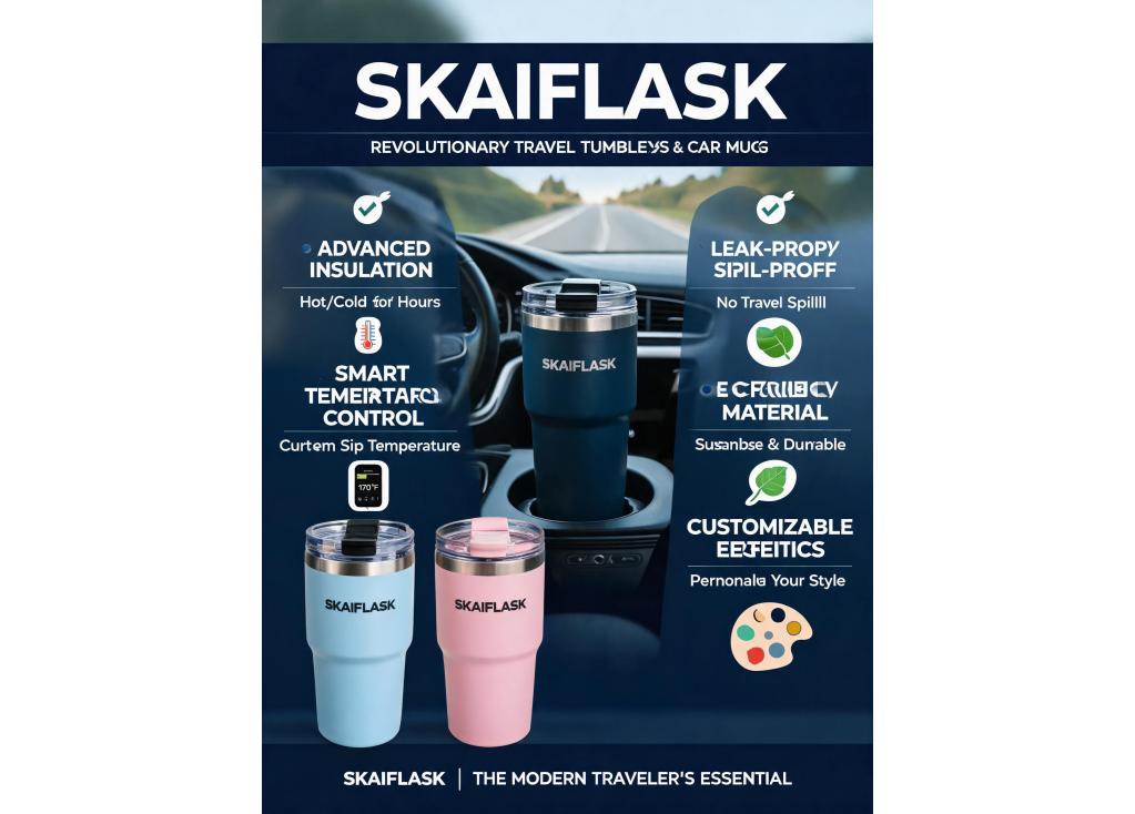 What innovative features are being incorporated into travel tumblers and car mugs?