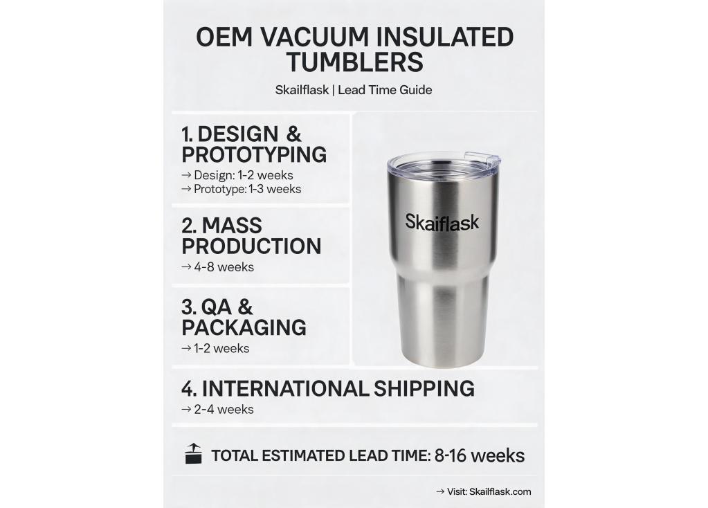 What are the lead times for developing and producing OEM vacuum insulated tumblers?