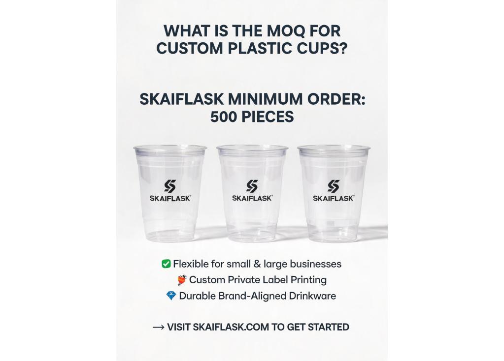 What is the typical minimum order quantity for custom plastic cups with private label?