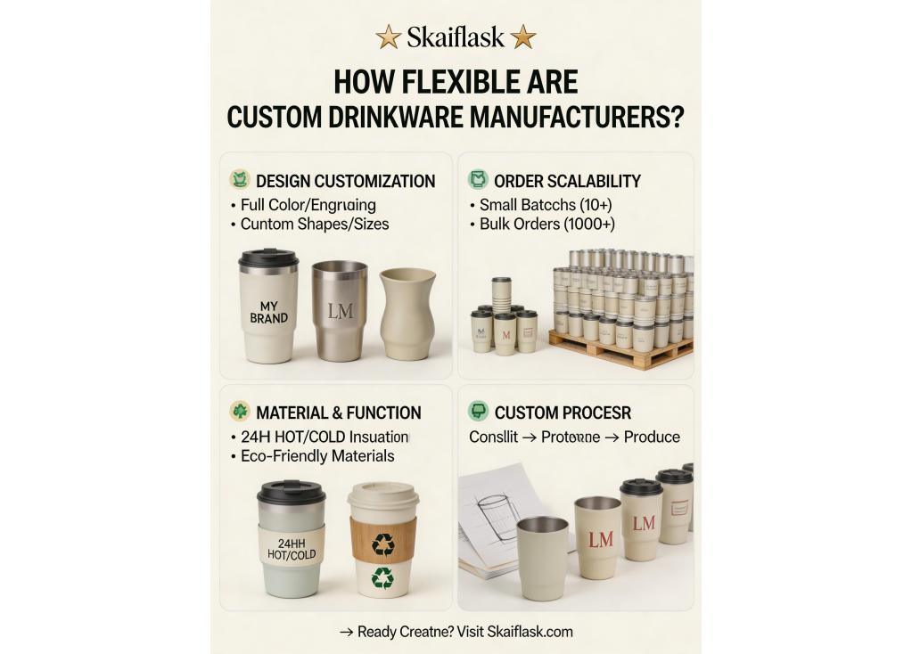 How flexible are manufacturers in accommodating unique design requests for custom drinkware?
