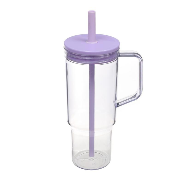 40oz Reusable Coffee Tumbler Larger Water Bottle Plastic Iced Drinking Cup With Lids And Straw