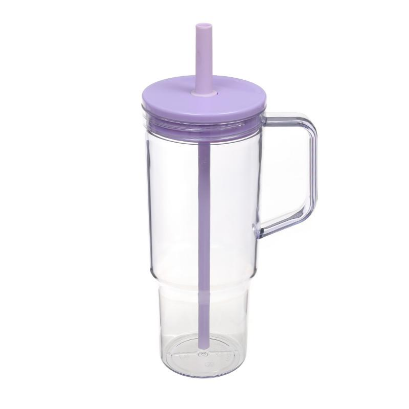 40oz Reusable Coffee Tumbler Larger Water Bottle Plastic Iced Drinking Cup With Lids And Straw