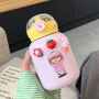 New Arrival BPA Free Flip Lid Double Wall insulated portable school Stainless Steel water bottle With Straw for kids