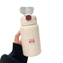 New Arrival BPA Free Flip Lid Double Wall insulated portable school Stainless Steel water bottle With Straw for kids