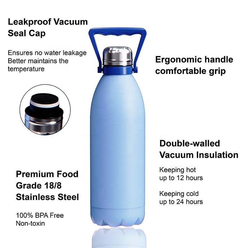 Top sale 50 oz Large capacity double wall sports vacuum flask stainless steel insulated thermos Portable cola water bottle