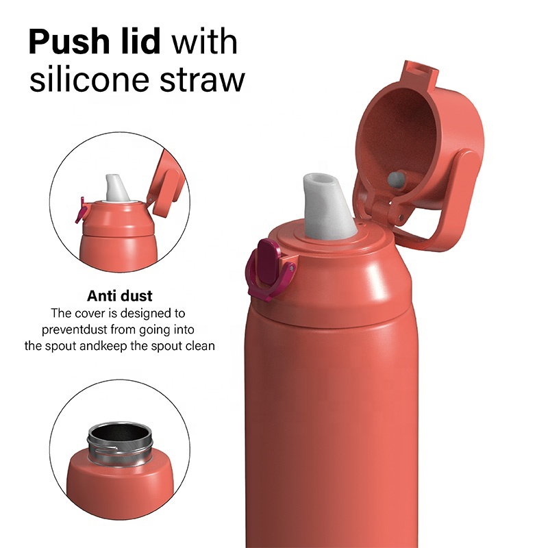 OASE 20oz Double Wall Vacuum Insulated  Stainless Steel Portable Water Bottle With Straw and Pop-up Lid Wholesale