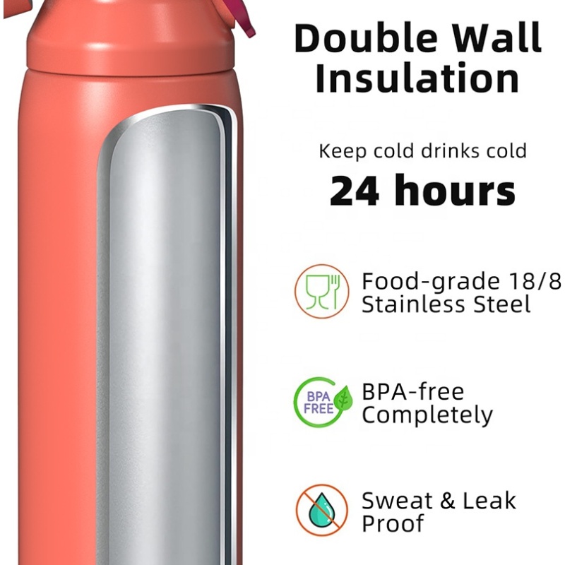 OASE 20oz Double Wall Vacuum Insulated  Stainless Steel Portable Water Bottle With Straw and Pop-up Lid Wholesale