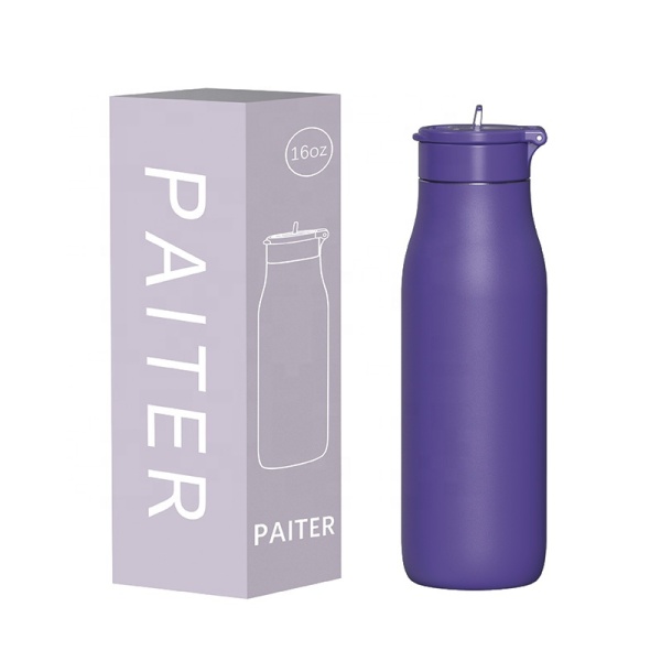 New Arrival 24 OZ BPA Free Outdoor Double Wall Insulated Stainless Steel  Portable Water Bottle with Straw