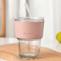 Sippy Cup with Leather jacket Drink juice Portable Cup Coffee Glass Mug