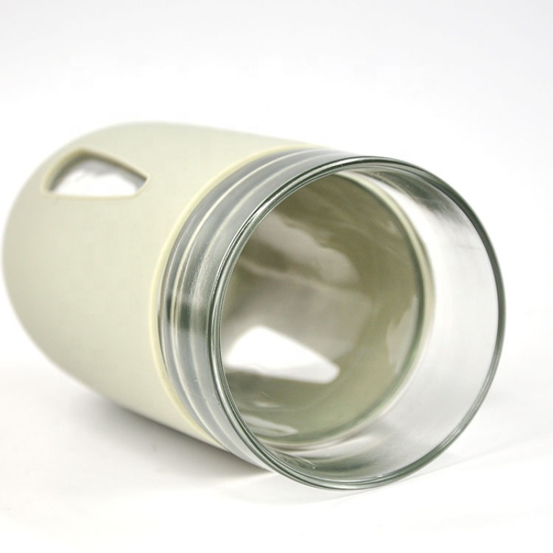 New Design Silicone Sleeves Borosilicate Glass coffee mugs custom logo
