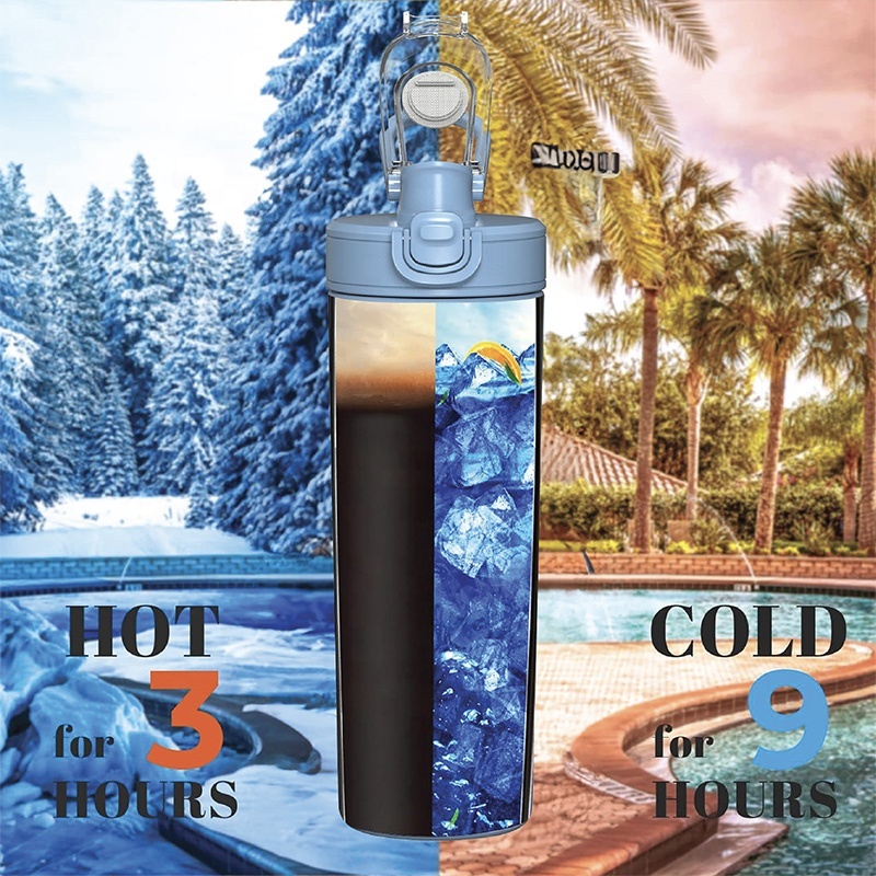 New Design 2-in-1Nozzle BPA Free Outdoor Double Wall Insulated Stainless Steel Portable Water Bottle For Sports