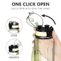 32 oz Leakproof BPA & Toxic Free Fitness Gym Outdoor Drinking Plastic Water Bottle with Straw And Carrying Strap