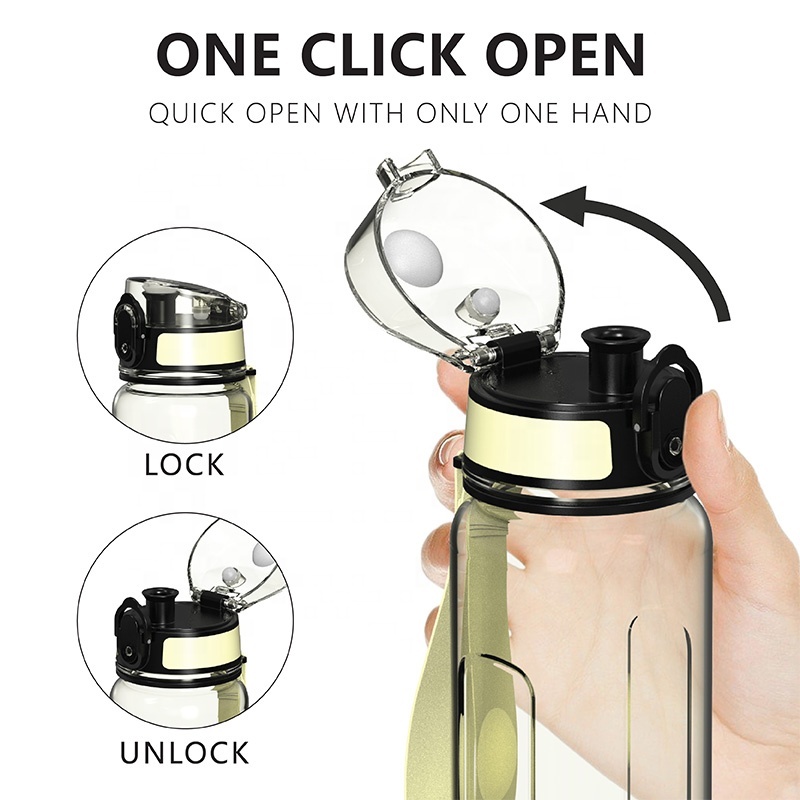 32 oz Leakproof BPA & Toxic Free Fitness Gym Outdoor Drinking Plastic Water Bottle with Straw And Carrying Strap