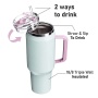 Spill Proof  Traveler Reusable BPA Free 40 oz Insulated Stainless Steel Tumbler with  2-IN-1 LID