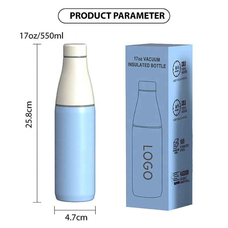 New Design 17oz Insulated Vacuum Double Wall Wide and Small Mouth Stainless Steel Sport Water Bottles