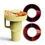 Hot Sales Reusable 3 compartment Snack Tray Platter silicone snack ring snack bowlsl for tumbler cup 40 oz with handle
