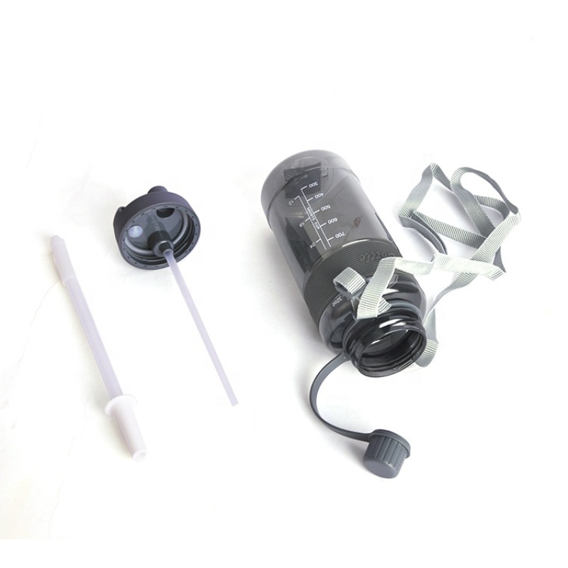 New Design Outdoor Multi-purpose  Sports Water Bottle With Straw And Removable strap