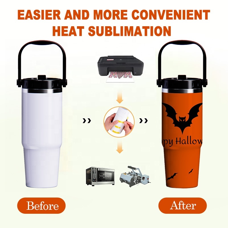 30 oz Sublimation Tumbler Double Wall Stainless Steel Vacuum Insulated Travel Mugs With Straw And Handle