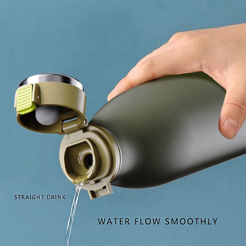 New Design 16 OZ 25 OZ Double Wall Stainless Steel Insulated Outdoor Vacuum Flask Sports Water Bottle With pop-up lid