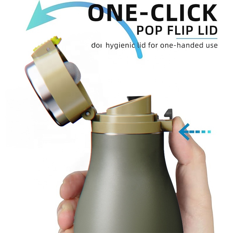 New Design 16 OZ 25 OZ Double Wall Stainless Steel Insulated Outdoor Vacuum Flask Sports Water Bottle With pop-up lid