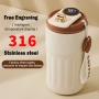 15oz Custom Temperature Display Tumbler Double Wall Stainless Steel Insulated Portable Coffee Mug