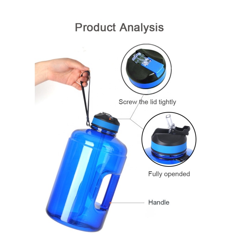 One Gallon Bpa free GYM Plastic Water Bottle Motivational Sports Water Bottle With Straw