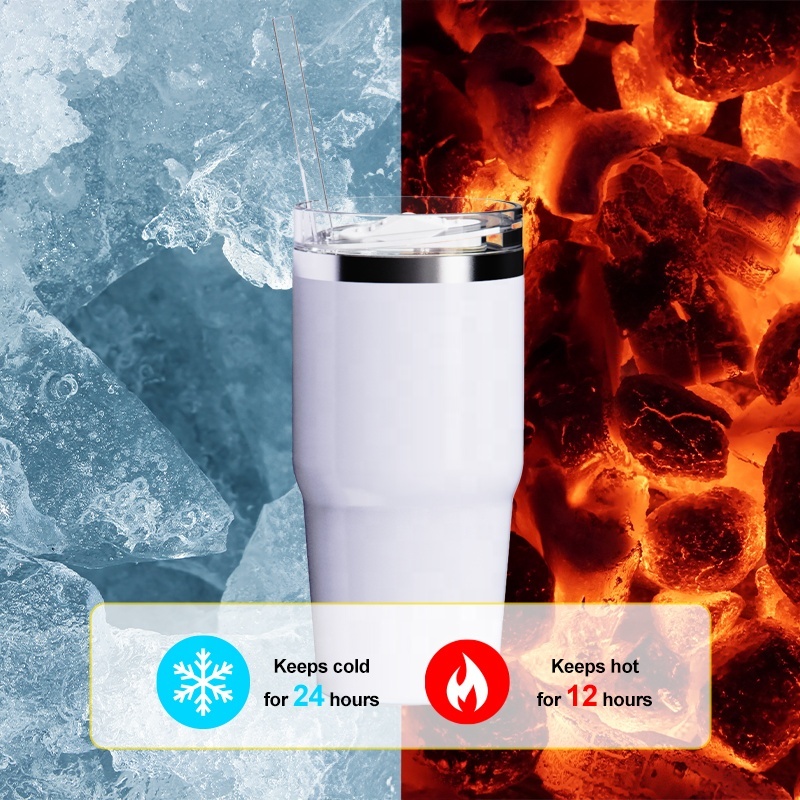 24oz sublimation tumblers wholesale stainless steel Double Wall Vacuum Insulated tumbler With Lid and Straw