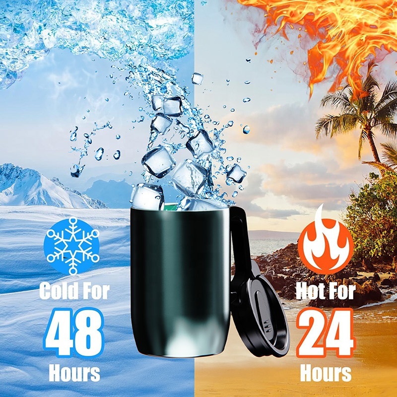 Custom Logo 12oz Stainless Steel Tumbler Double Wall Insulated Thermal Camping Travel Coffee Mug
