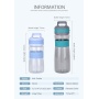 Eco Friendly  Bpa Free 12 oz Taritan Foldable Kids Water Bottle With silicone flip up straw lid