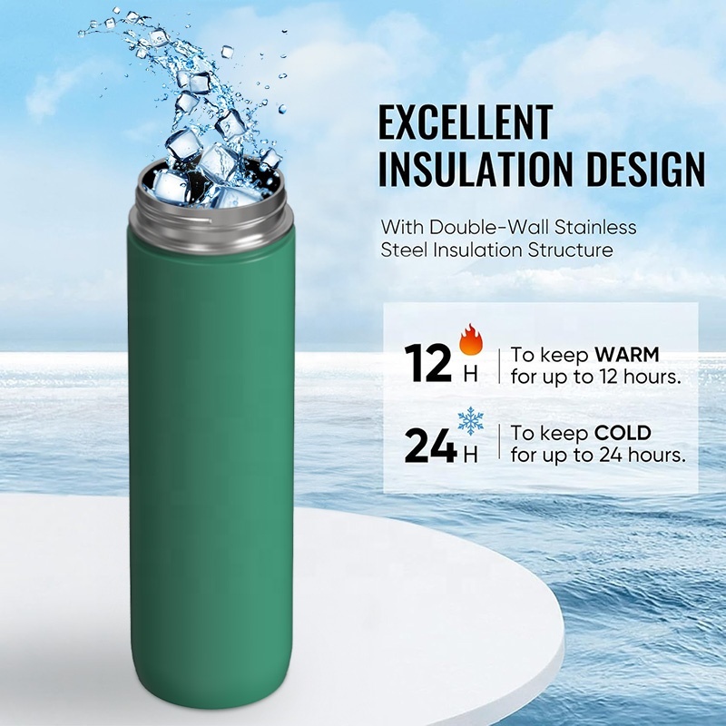 25oz BPA Free Double Wall Vacuum Insulated Stainless Steel Outdoor Portable Water Bottle with 2-in-1 Lid