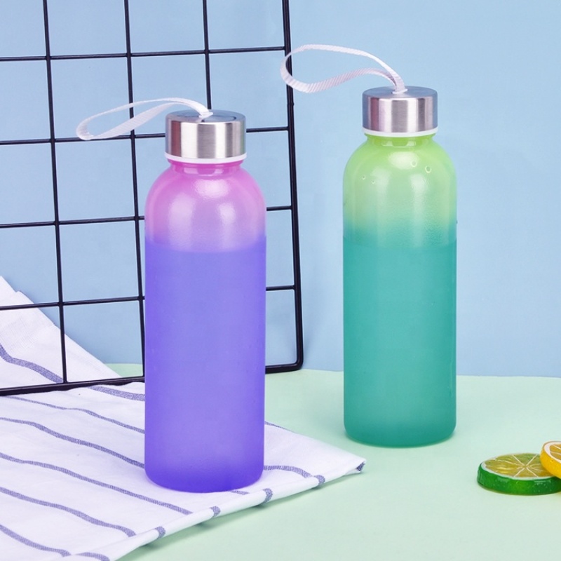 New Product 2019 Custom Logo  Cold Color Changing  Cup  Drinking Plastic Portable water bottle