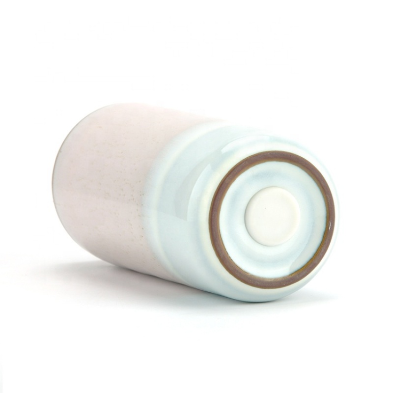 Hot Sales  Fashion Design Double Wall Ceramic Water Bottle with bamboo lid