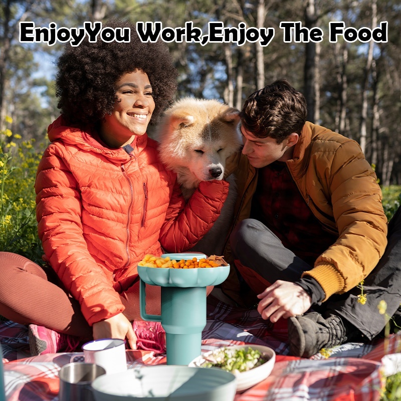 Hot Sales Food Grade 5 Compartment Snack Tray Reusable Silicone Snack Ring Snack bowlsl Accessories for tumbler 40 oz