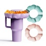 Hot Sales Food Grade 5 Compartment Snack Tray Reusable Silicone Snack Ring Snack bowlsl Accessories for tumbler 40 oz