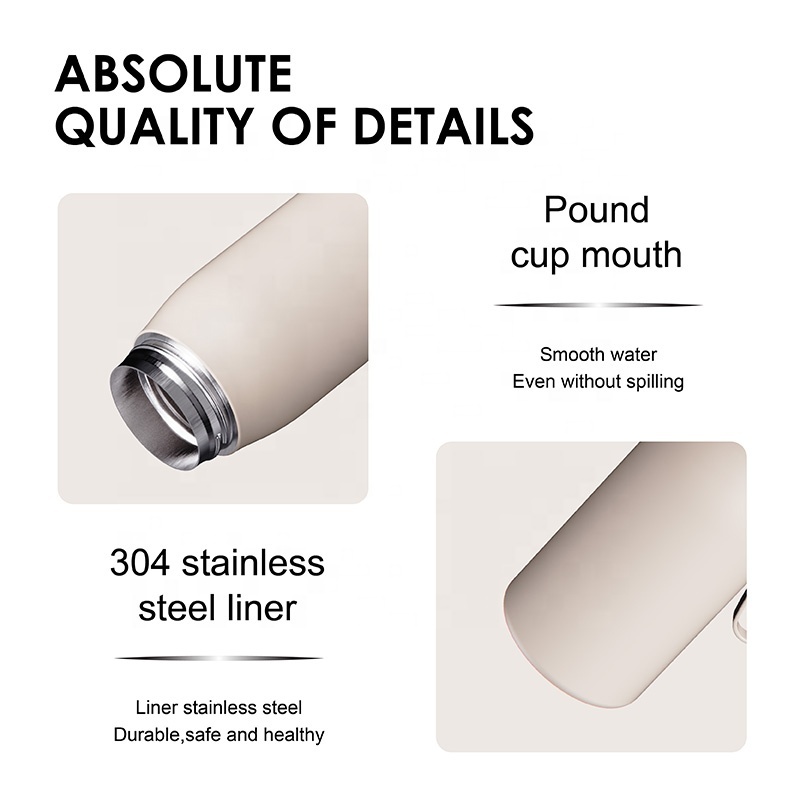 New Design 15oz Double Wall Stainless Steel Insulated Vacuum Flask Portable Kids Water Bottle with Straws