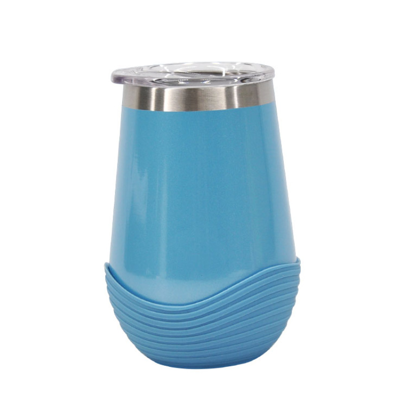 Hot Sales 12 oz BPA Free Stainless Steel Insulated Wine Tumbler Cup Classic round Shell Shape for Camping