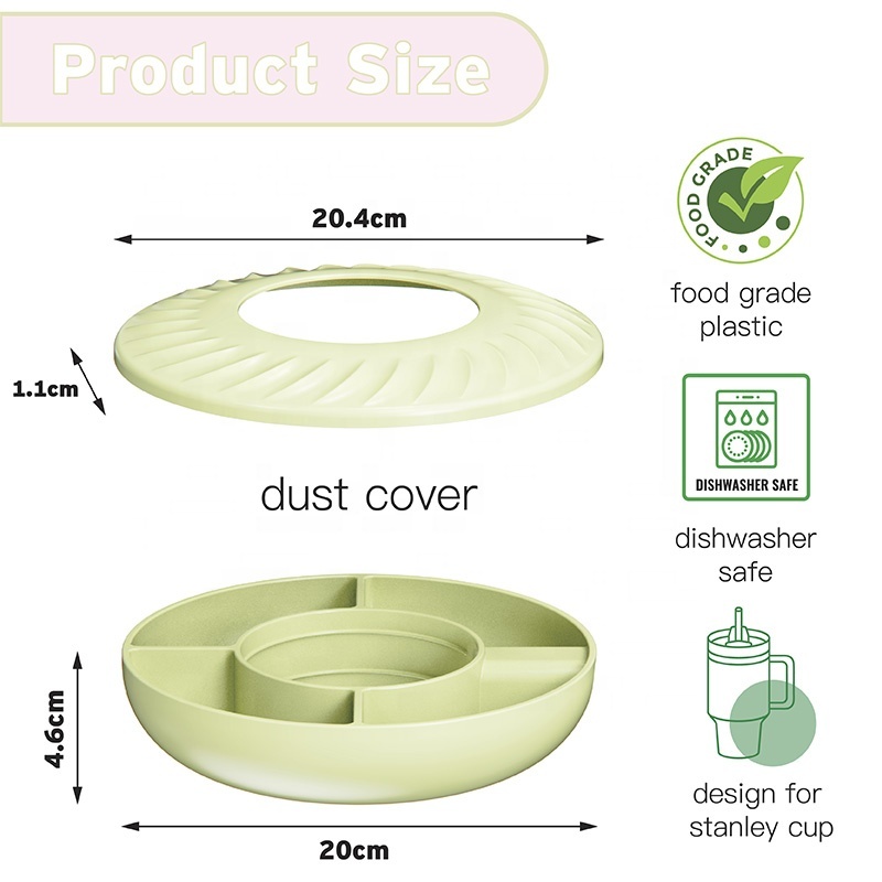 Hot Sales Reusable 3 compartment Snack Tray Platter silicone snack ring snack bowlsl for tumbler 40 oz Accsessores