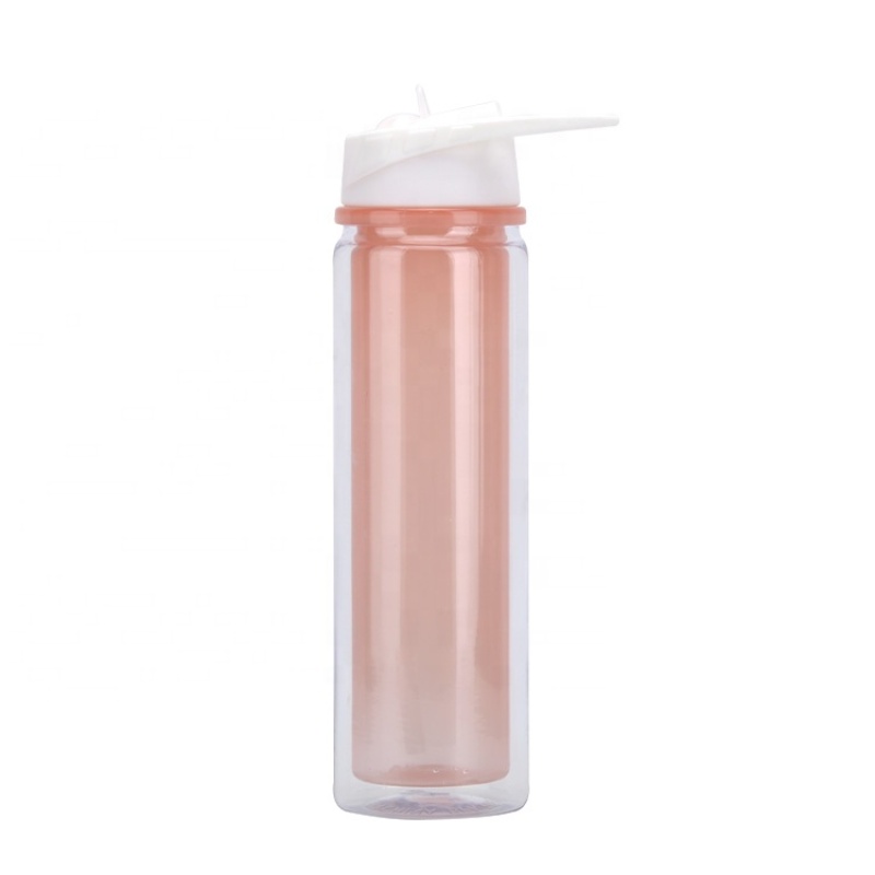 New Product Double Wall  Custom Logo  Cold Color Changing Cup Sports  Drinking Plastic Portable water bottle