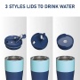 New Arrival 20 oz Multiple caps Double Wall Stainless Steel Insulated Vacuum Portable Tumbler With Straw