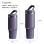 Stainless Steel Tumbler with Straw Vacuum Insulated Water Bottle for Home or Car Reusable Cup with Straw Leak Resistant Flip