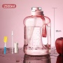 2.5L Large Gym Jug with Motivational Time Marker Covered Straw Spout Portable Tritan Sports Water Bottle