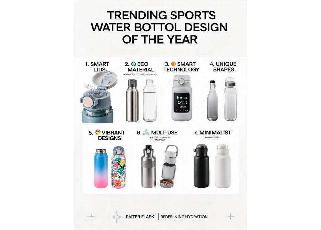 What are the current trending designs in sports water bottles?