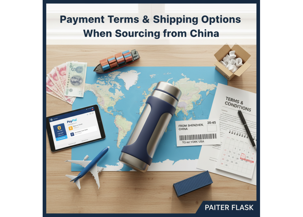 What are the common payment terms and shipping options when sourcing from China?