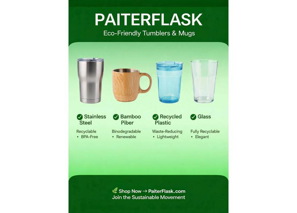 Do you offer eco-friendly materials for tumblers and mugs?