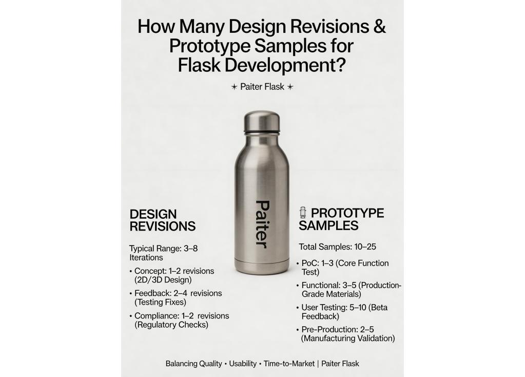 How many design revisions and prototype samples are usually included in the development phase?