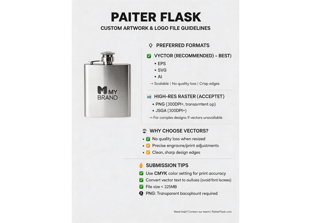 What file formats do you accept for custom logo and artwork?