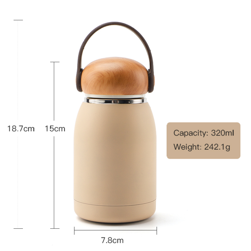 OLERD New Cute Kids Bottle Stainless Steel Double Wall Children Thermos Water Bottle Mushroom Lid Handle